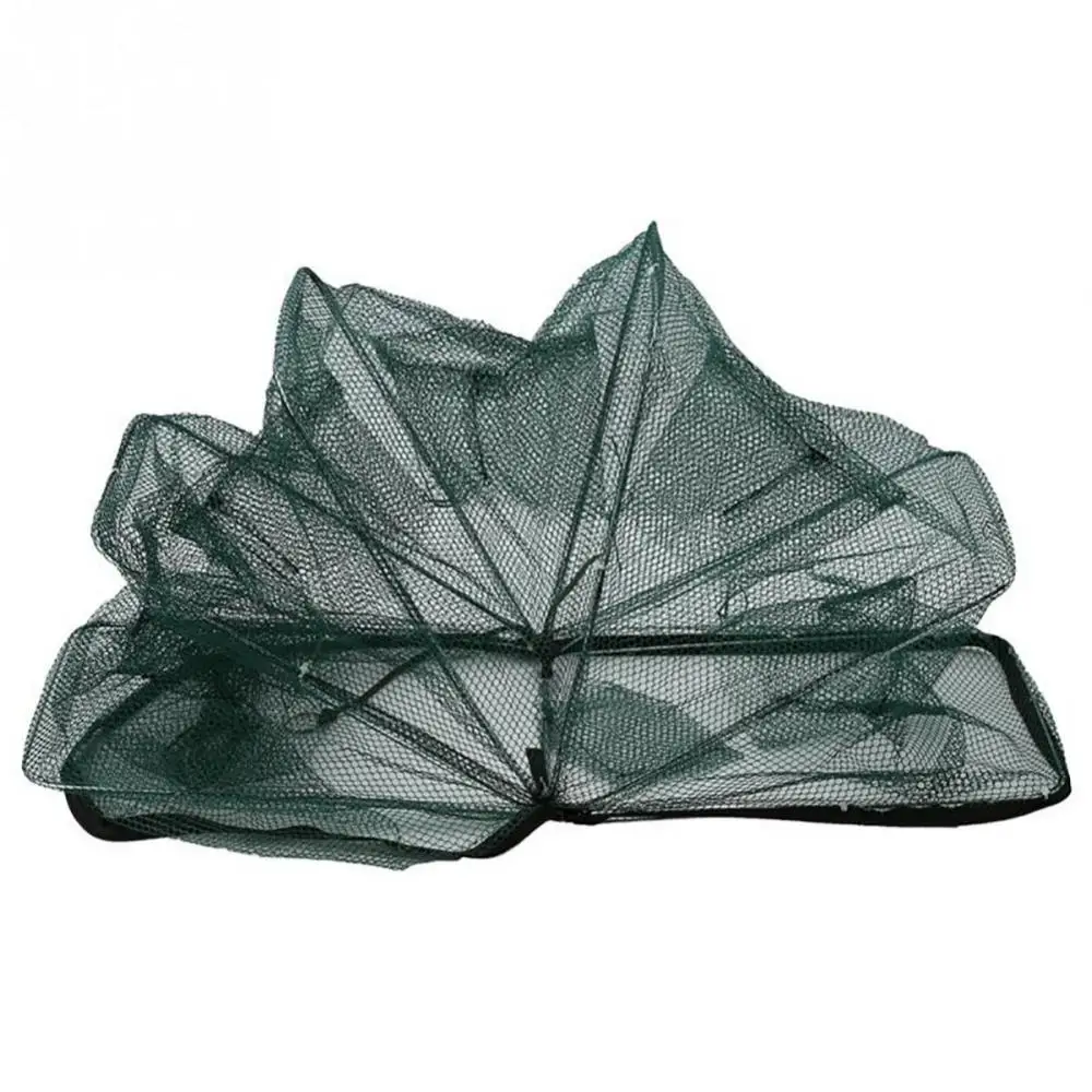 35% Discounts Hot! 6 Holes Foldable Automatic Fishing Net Shrimp Cage Nylon Mesh Crab Fish Trap