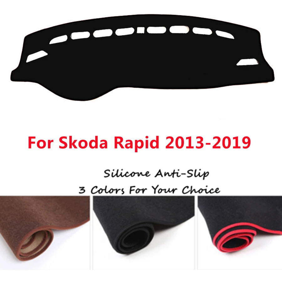 

Super Soft Anti-slip Car Dashboard Cover For Skoda Rapid (2013-2019) 2014-15-16-17-2018 Auto DashMat Sun Shade Pad Protector