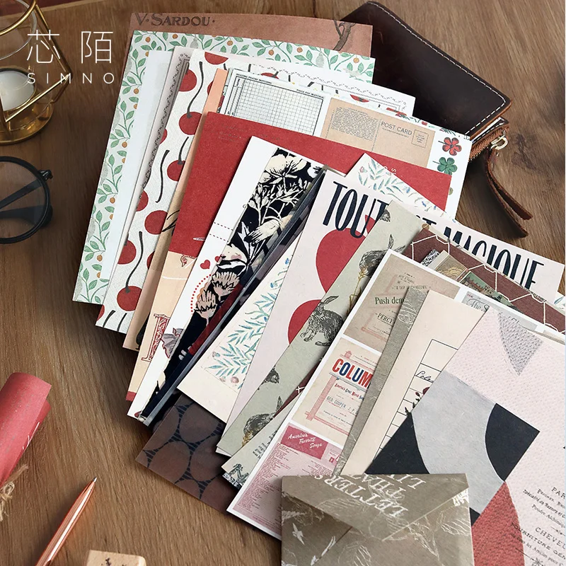 

30 pcs Basic pattern Material Paper Set Scrapbooking Deco Bullet Journaling Diary Album Stationery scrapbooking collage material