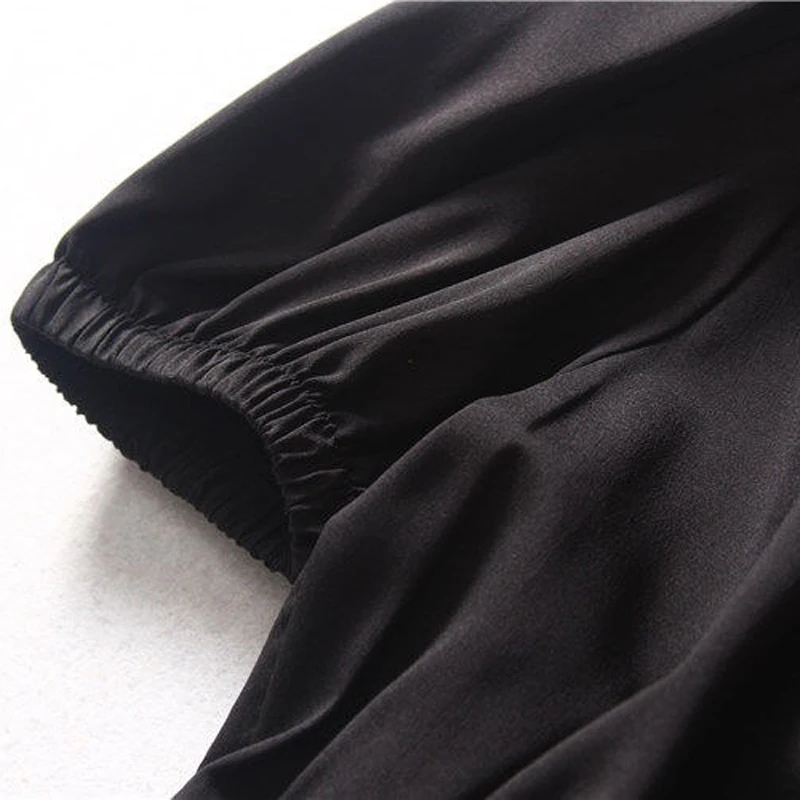 

2020 New Arrival Blusas Tops Short Puff Sleeve Casual Shirt Female Pure Color Waist Coat V-neck Render Unlined Chiffon Blouse