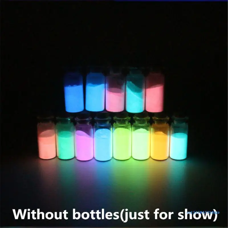 

583D 14 Colors Acrylic Paint Glow in the Dark gold Glowing paint Luminous Pigment Fluorescent Powder painting for Nail Art su