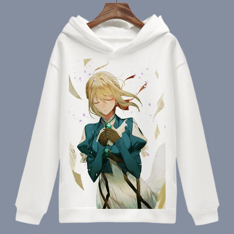 Фиолетовый Evergarden Косплей Толстовка с капюшоном и героями мультфильмов