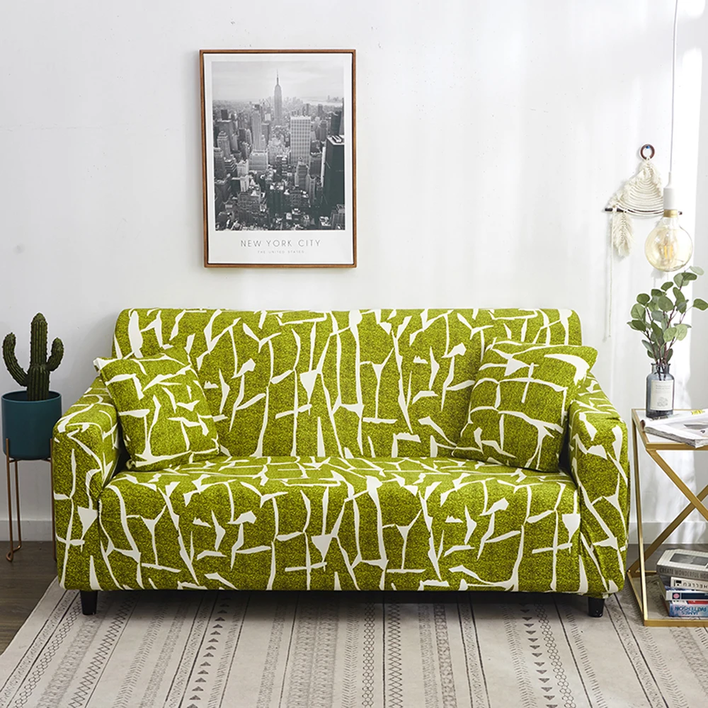 Dozzlor sofa cover Polyester plus spandex Printed fashion for living room office Single/Two/Three/Four-seater 2019 hot sale | Дом и сад