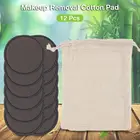 12 шт., многоразовые моющиеся ватные подушечки из бамбукового волокна для снятия макияжа