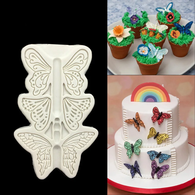 

Wholesale 10 Pcs/lot The Butterfly Shapes Silicone Sugarcraft Mold, Fondant Cake Decorating Tools Bakeware