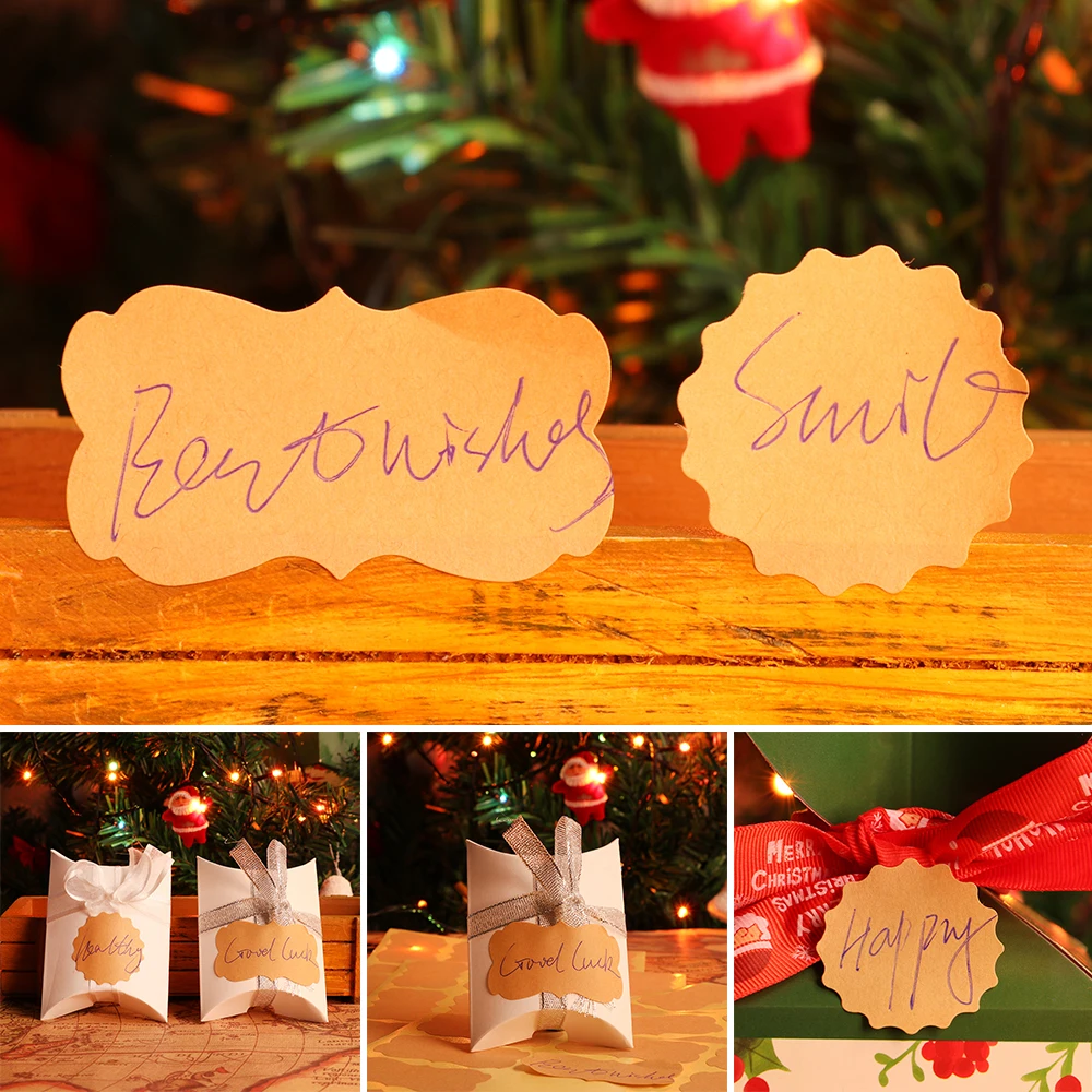 60 шт. креативные самодельные пустые крафт этикетки самоклеящиеся клейкие для