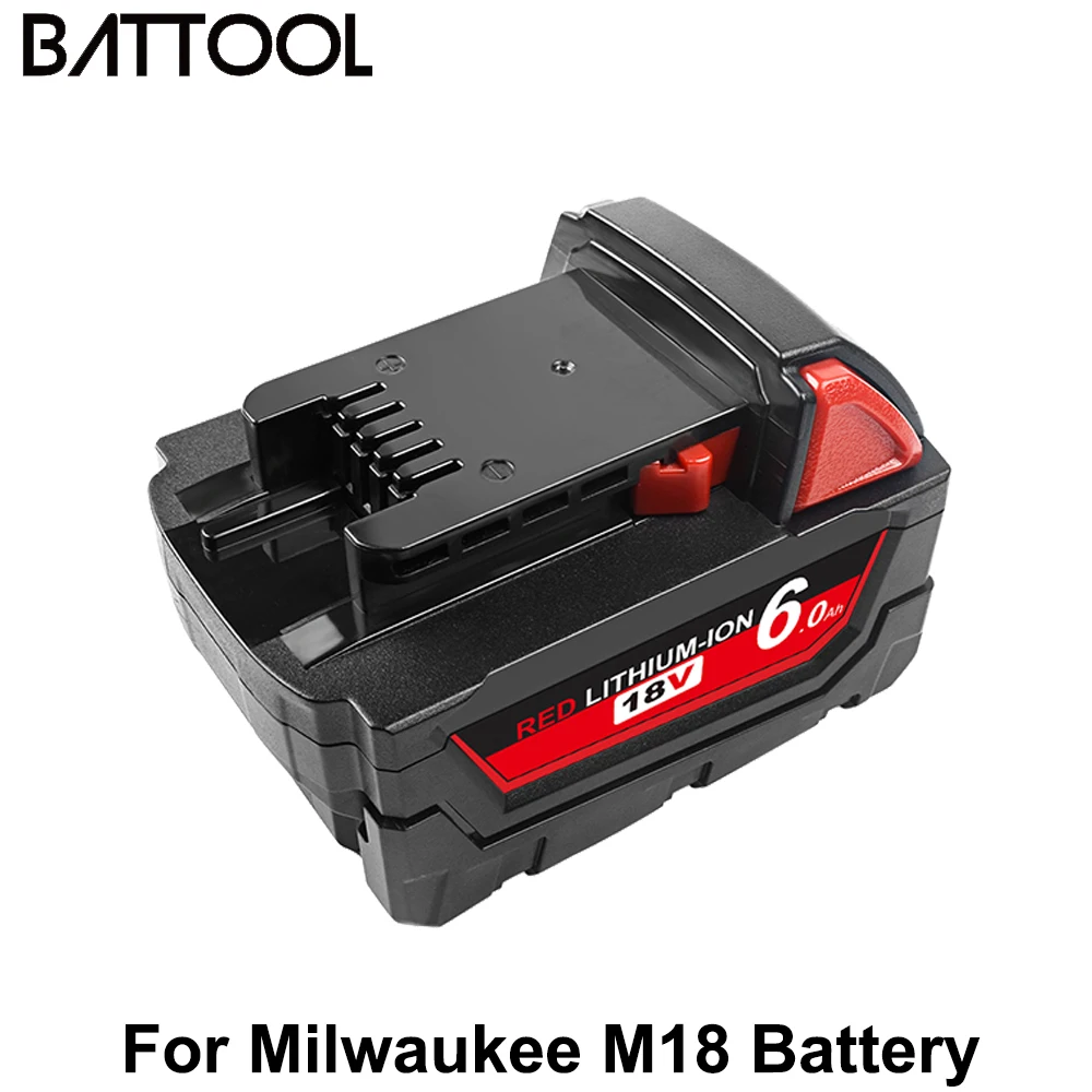 

Replace 6000mAh Li-ion Power Tools Battery For Milwaukee M18 48-11-1815 48-11-1850 2646-20 2642-21CT Rechargeable M18 Battery