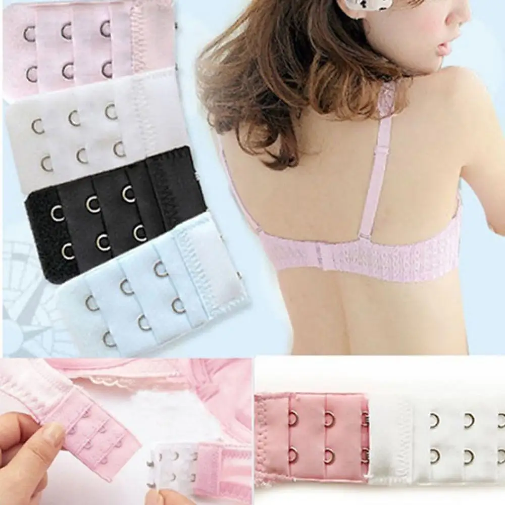 

5Pcs Bra Extension Strap Extenders for Women Belt Buckle 3 Rows 2 Hooks Bra Strap Hook Clip Expander Soft Back Band Extension