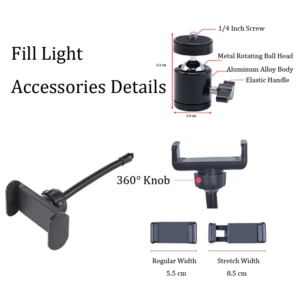 

12 Dimmable LED Ring Lamp With Tripod For TikTok Youtube USB Selfie Large Ring Light With Phone Stand Vlog Photo Studio NE049