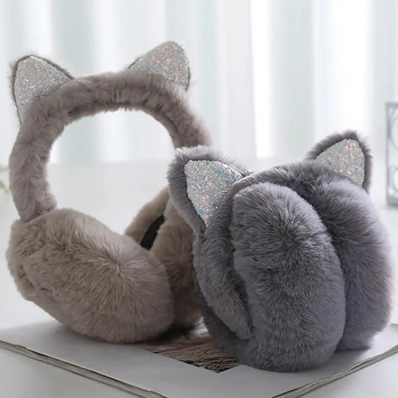 Женские/женские пушистые наушники Calymel зимние теплые мягкие плюшевые уличные