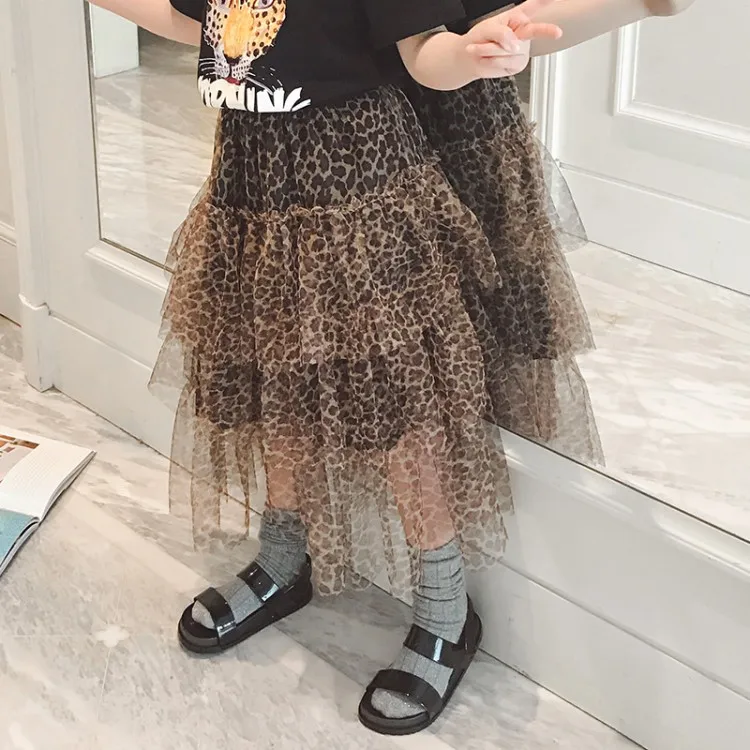 Весенне-летняя многослойная юбка для девочек детская модная длинная юбка-пачка