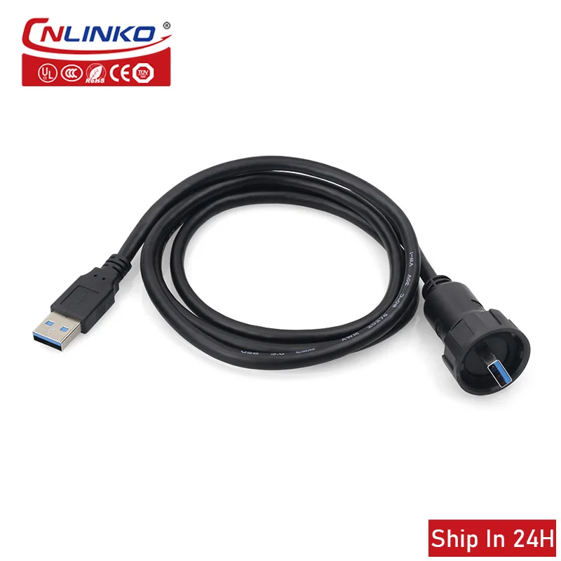 

Cnlinko YU-USB3.0 aviation waterproof data connector IP67 waterproof cable socket for industrial data equipment lighting screen