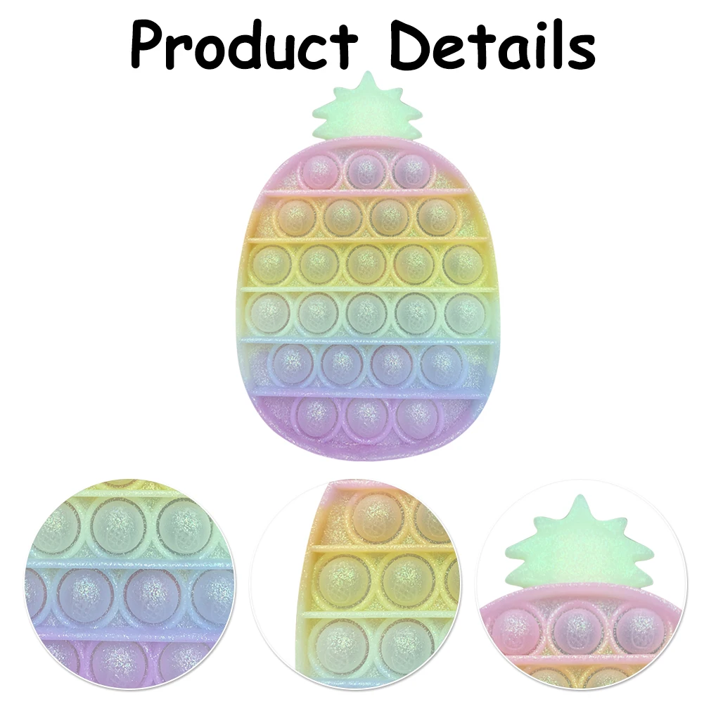 

Glitter Silicone Antistress Push Bubble Toy Simple Dimple Children Autism Fidget Toys Stress Reliever Educational Toys for Adult