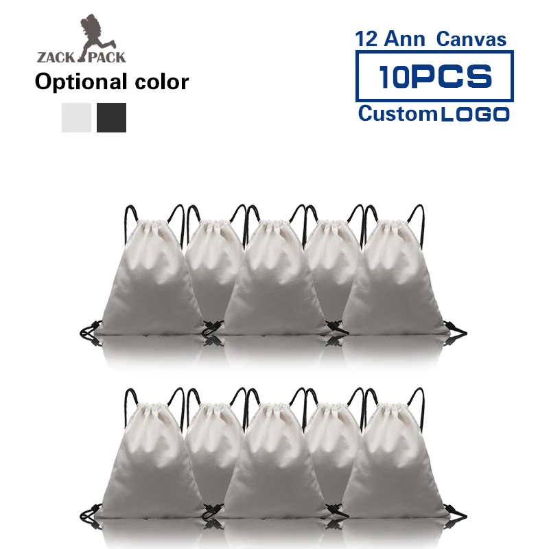 Zackpack 10 шт. индивидуальный логотип парусиновая сумка на шнурке рюкзак карман