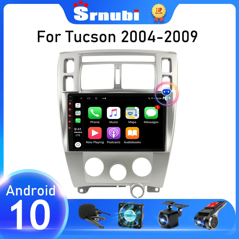 Srnubi Android 10 автомобильный радиоприемник для Hyundai Tucson 2004 - 2009 мультимедийный плеер
