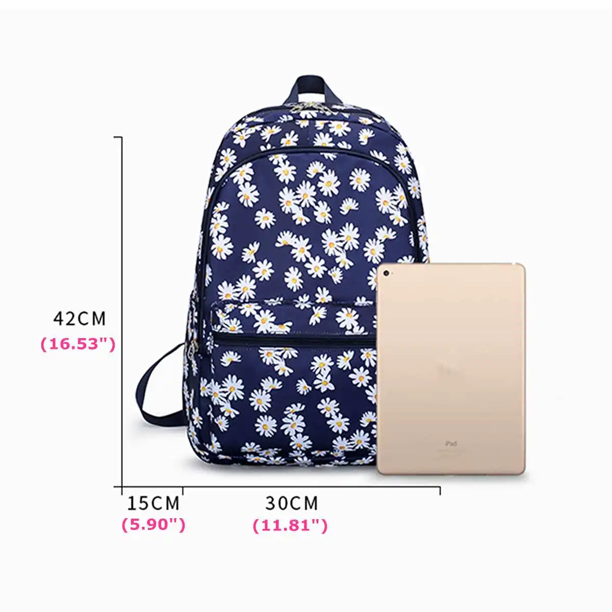 

3Pcs/set Backpack Women Backpack Canvas Fashion Shoulder Bag Teenager Girls Backpacks Waterproof Backpack Large Capacity Daisy