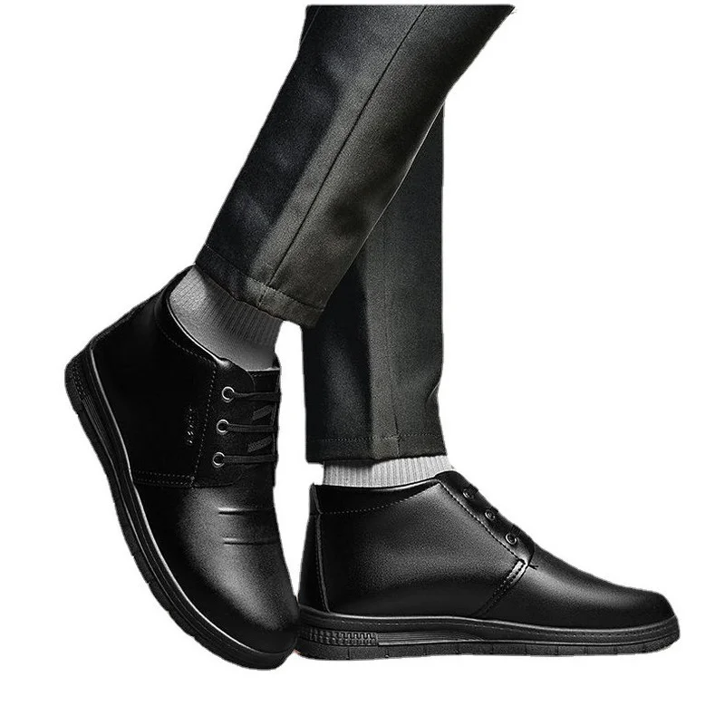 Мужские брендовые зимние ботинки водонепроницаемые кожаные кроссовки очень