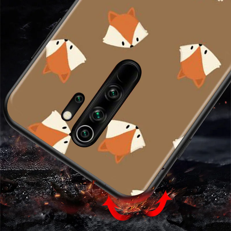 

Cute Cartoon Fox Black Cover For Xiaomi Redmi 10X 9I 9C 9A 9 GO K30 Ultra K20 8A 8 7A 7 S2 6 Pro 5G Phone Case