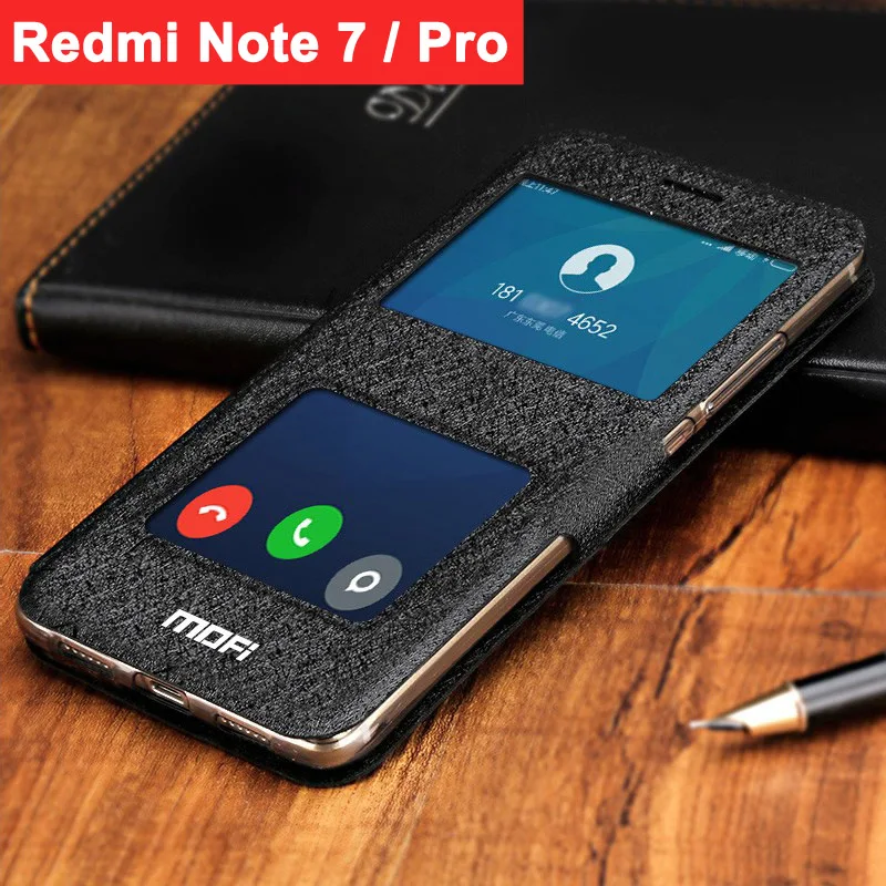 Smart Black Чехол для xiaomi redmi note 7, чехол для redmi note 7pro, флип-чехол mofi, кожаный чехол-книжка с подставкой, 360 °, fundas, Роскошный чехол для xiaomi redmi note 7 - Цвет: Smart Black