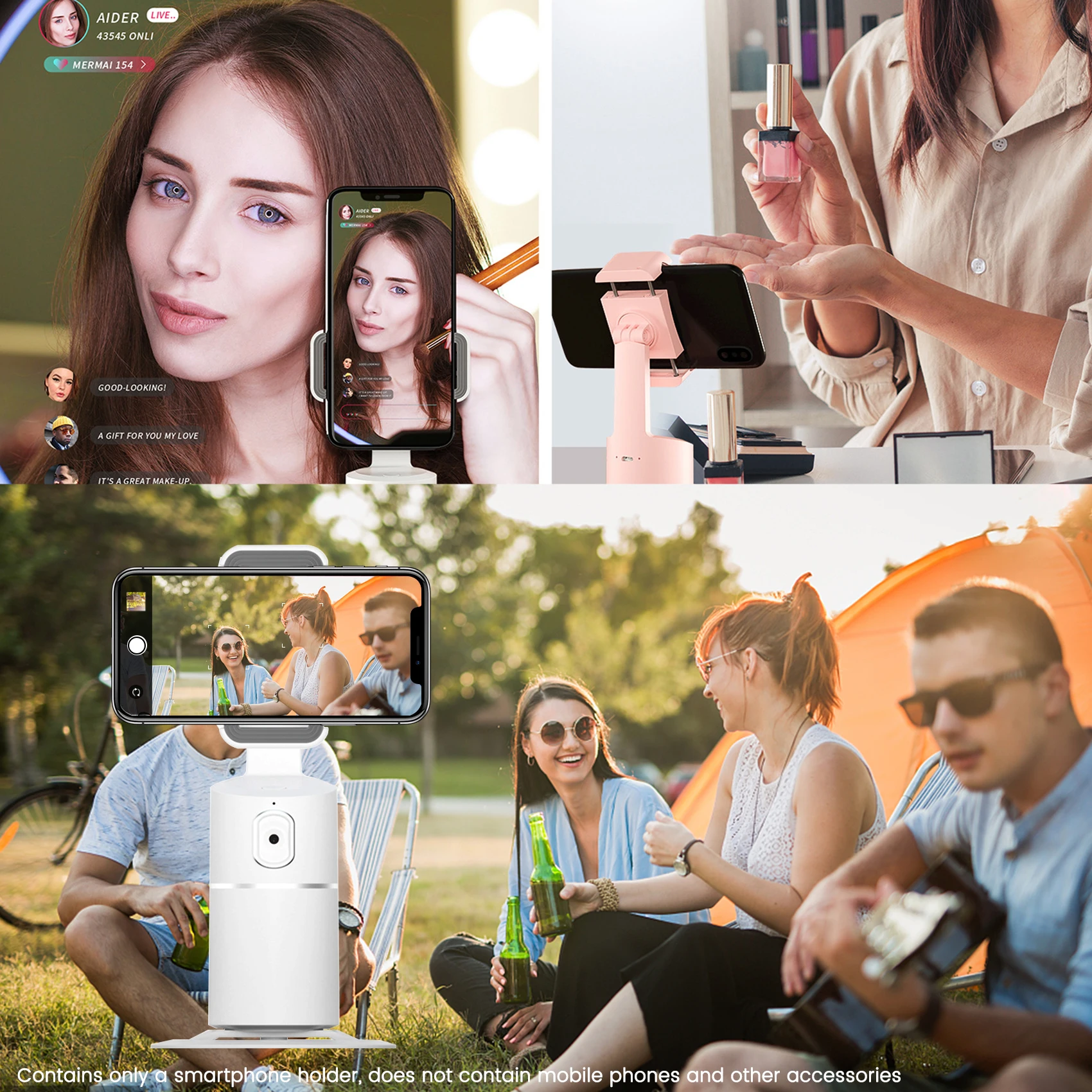 adjustable mobile phone desktop stand smart ai face recognition tracking stabilizer 360° rotation video shooting phone holder free global shippin