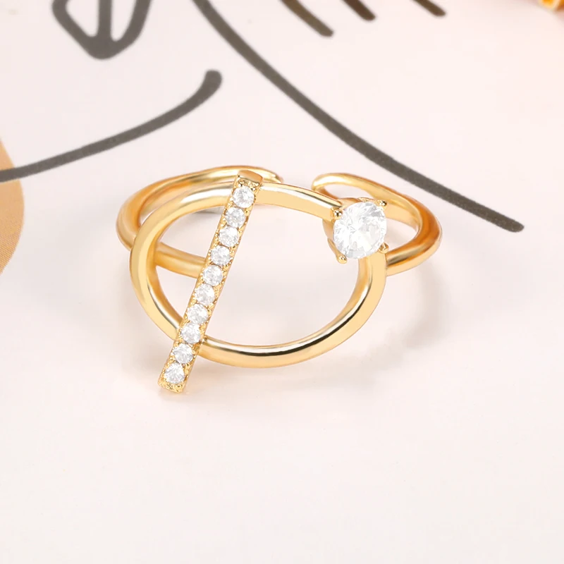 

Geometry Classical Cubic Zirconia Wedding Engagement Ring for Woman Girls Austrian Crystals Gift Rings Jewelry Bague Femme