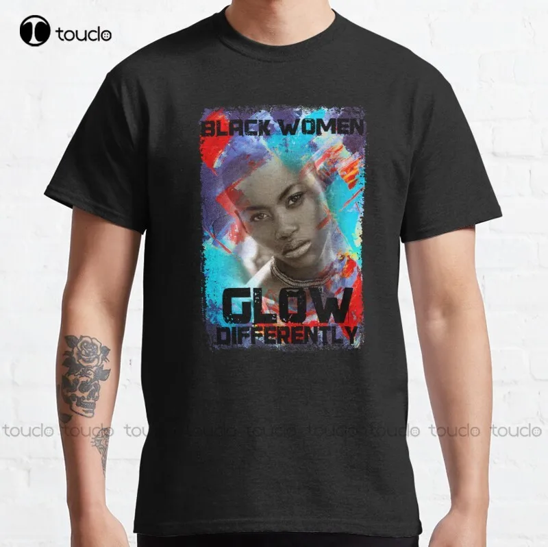 

New Black Women Glow Differently 2 Classic T-Shirt Swim Shirt Women Cotton Unisex Tee Shirt