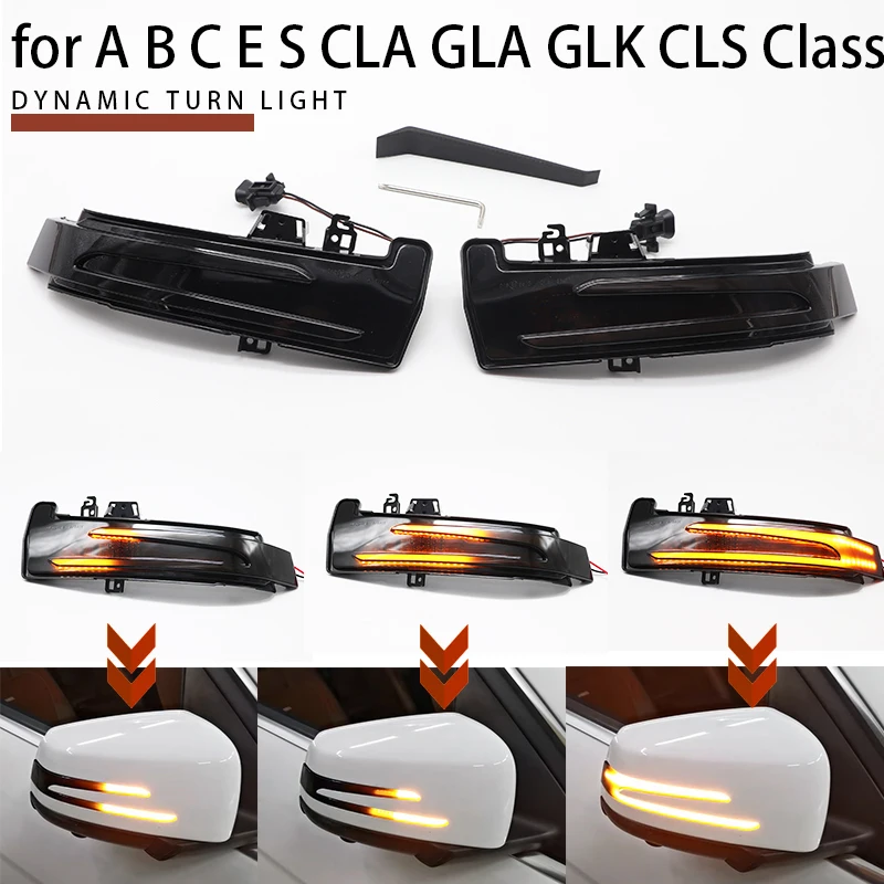 

Dynamic Blinker LED Turn Signal Light Indicator For Mercedes-Benz A B C E S CLA GLA CLS Class W176 W246 W204 W212 C117 X156