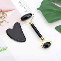 jade roller massager facial roller massage black stone anti cellulite wrinkle facial skin care lifting tools for christmas gift