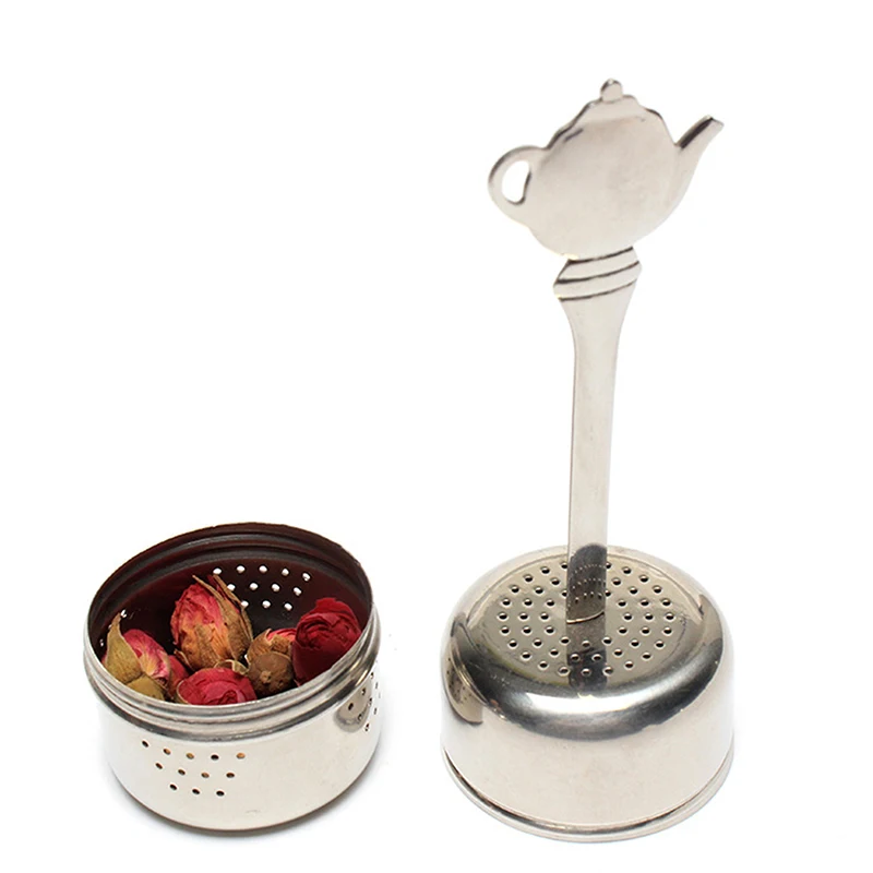 

Stainless Steel Tea Infuser Strainer Cylindrical Tea Leak Spice Herbal Filter Seasoning Balls Hanging Chain Kitchen Accessories