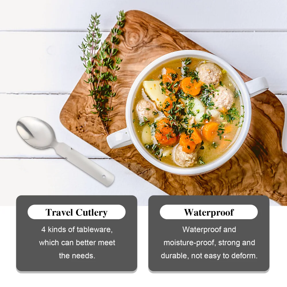 

4pcs Stainless Steel Cutlery Set Travel Camping Outdoor Reusable Cutlery