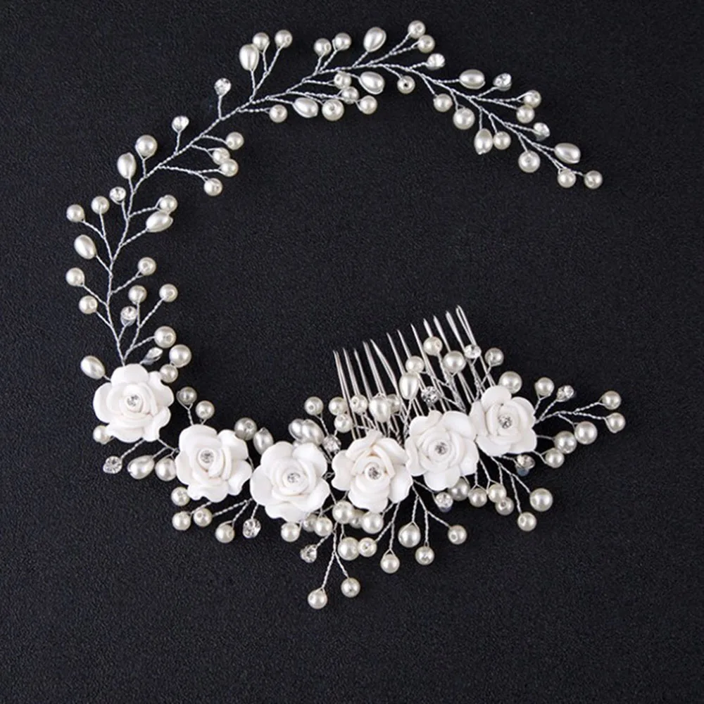 

Женский обруч для волос с искусственным жемчугом, элегантный обруч для волос ручной работы, свадебные украшения