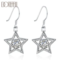 doteffil 925 sterling silver aaa zircon stars earrings high quality charm women jewelry fashion wedding engagement party gift