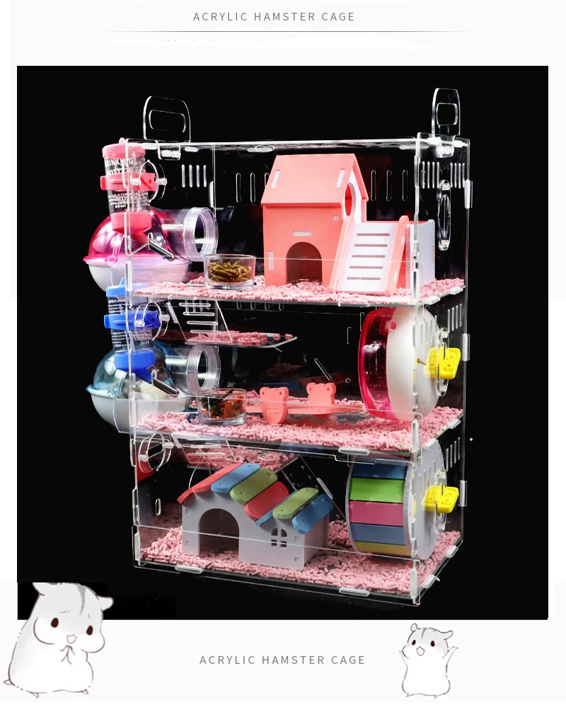 Большой акриловый домик для хомяка маленькая клетка домашних питомцев