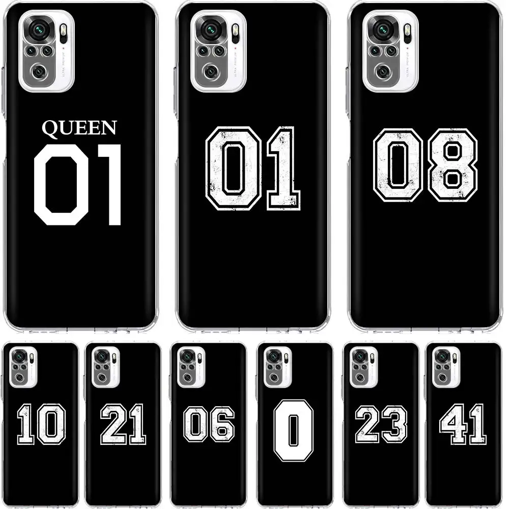 

Black Letter Number Phone Case Funda For Xiaomi Redmi Note 10 Pro 9S 10S 9 8 Pro 8T 8A 9A 9C 7 7A 6 6A Soft Cover Coque
