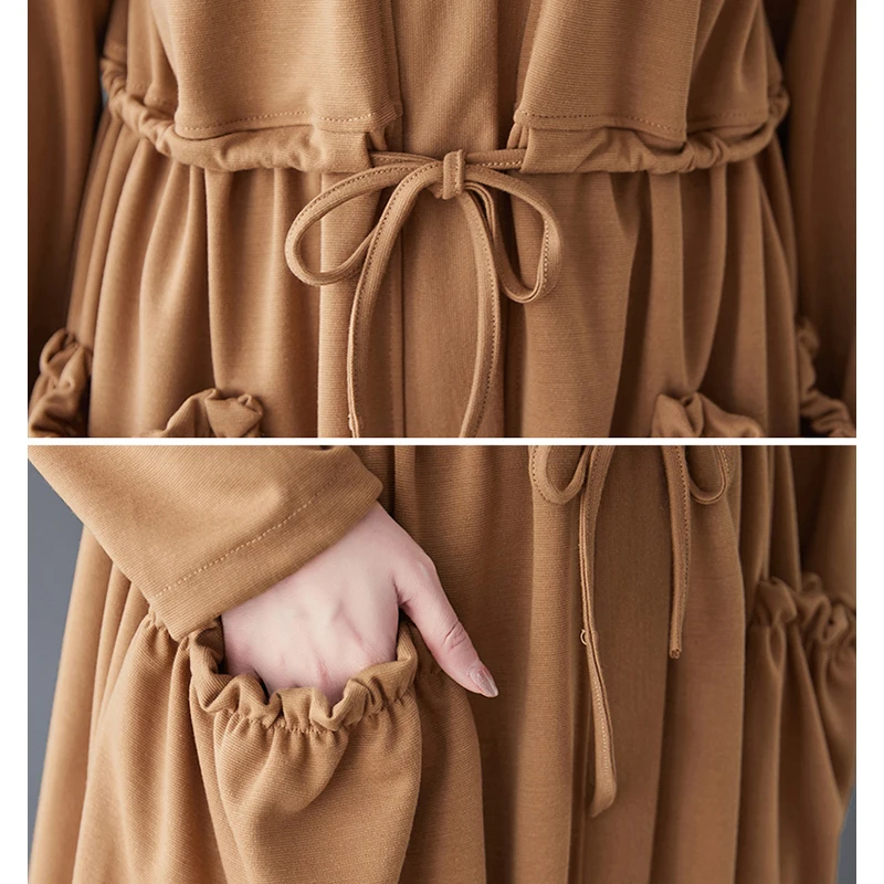 

DIMANAF 2021 Plus Size Women Blouse Shirts Casual Fashion Long Sleeve Cardigan Pockets Spring Summer Oversize Outwear With Belt