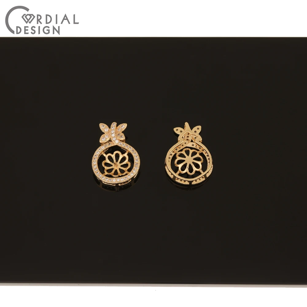 

Cordial Design 10Pcs Jewelry Accessories/CZ Charms/Hand Made/Blank Tray/DIY Making/Genuine Gold Plating/Earring Findings/Pendant