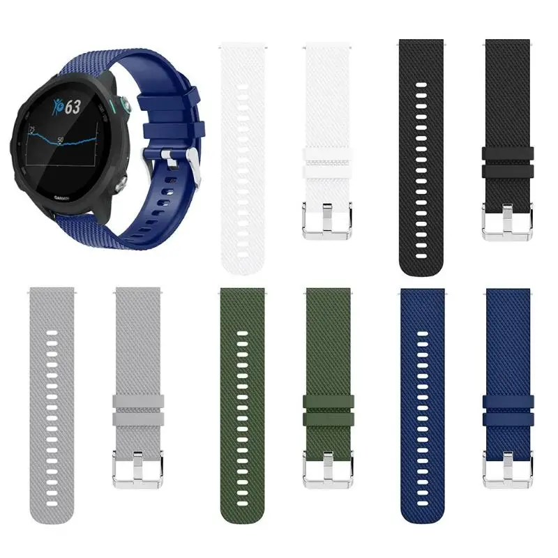 Замена силикона браслет ремешок для Garmin Forerunner 245 M/245/645(черный/белый/серый/армейский зеленый/темно-синий