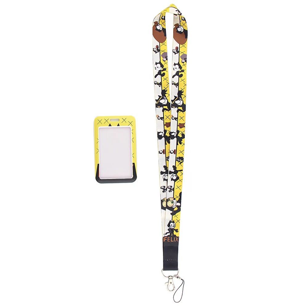 

BG513 Cute Cat New Fashion Anime Lanyard Credit Card ID Holder Student Women Bank Bus Business Card Cover Badge
