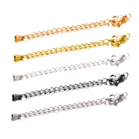 10pcs stainless steel extended extension tail drip chain lobster clasps connector diy jewelry making findings bracelet necklace