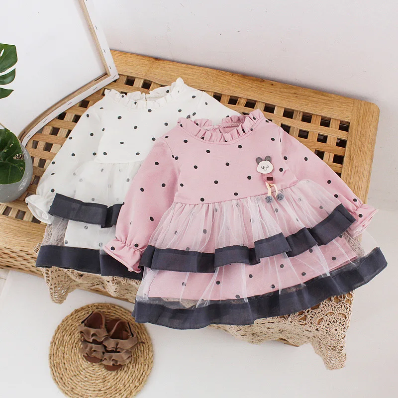 Осенняя одежда принцессы для маленьких девочек платье с длинными рукавами