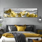 Большой Размеры Nordic Золотой горный птица картины на холсте с изображением пейзажа печати плакатов масляной живописи для Гостиная современного дома
