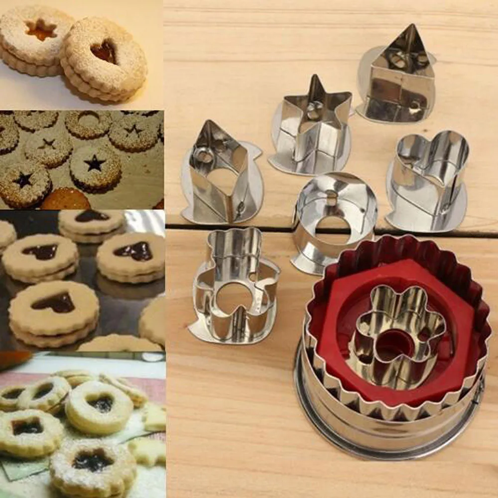 Набор из 8 форм для выпечки и вырезания кулинарных изделий "Mix Shaped Biscuit Sugar Craft DIY Foondant Cake Cutter Tools Stainless Steel Egg on".