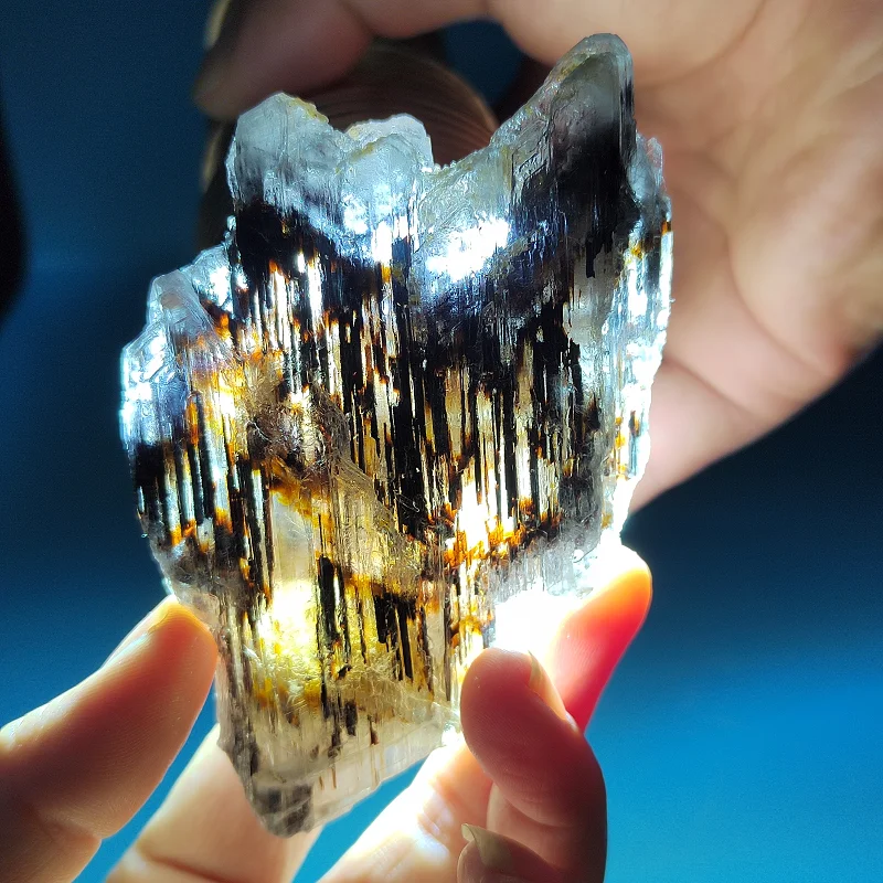 

108.4gNatural gypsum crystal wrapped Huiti fluoride aluminum gypsum mineral crystal specimen cured home decoration