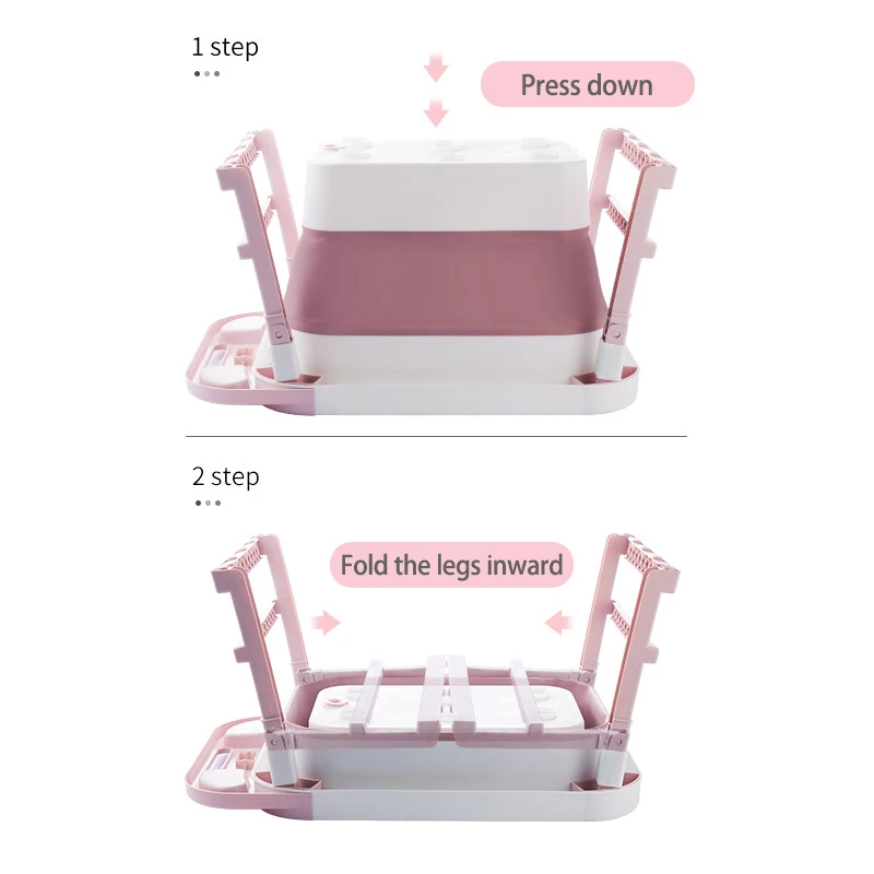 

Baby Folding Bath Tub Newborn Baby Swim Tubs Bath Child Body Washing Portable Foldable Non-Slip Kid Bathtub w/ Thermometer