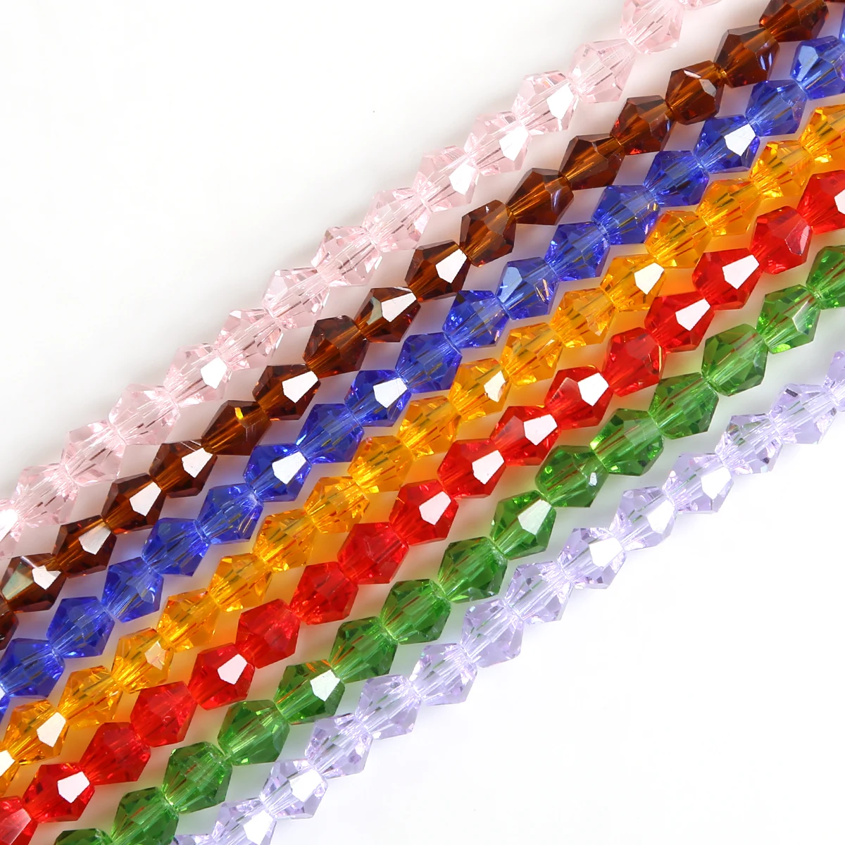 4mm 100PCS/Bag Multi-Colors Exquisite Glass Crystal Pointed Beads For DIY Charming Bracelet And Necklaces Jewelry Accessories - купить по