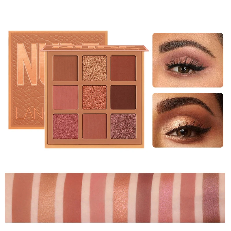 9 цветов s нюдовые тени для век Пудра макияжа Палитра матовые мерцающие