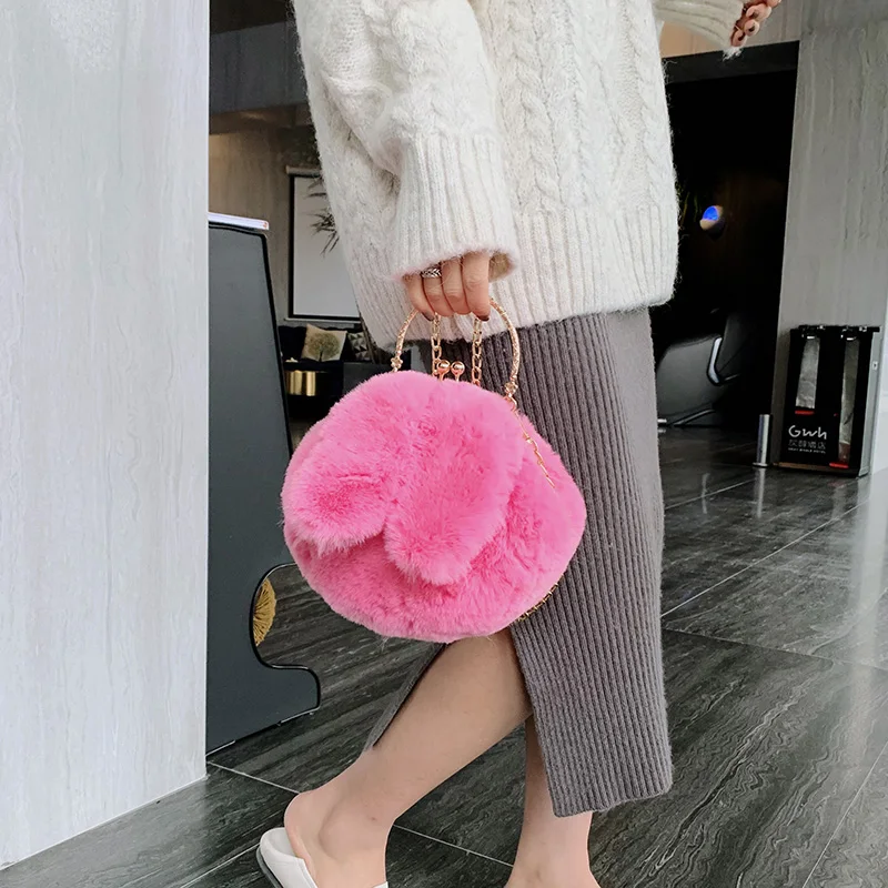 UKQLING милая плюшевая женская сумка зимняя на плечо с цепочкой маленькая через для