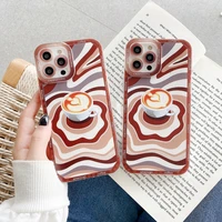 fashion lens protection phone case for iphone 12 11 7 8plus x xr 11pro xs max cute cartoon coffee soft tpu for iphone 12 cover