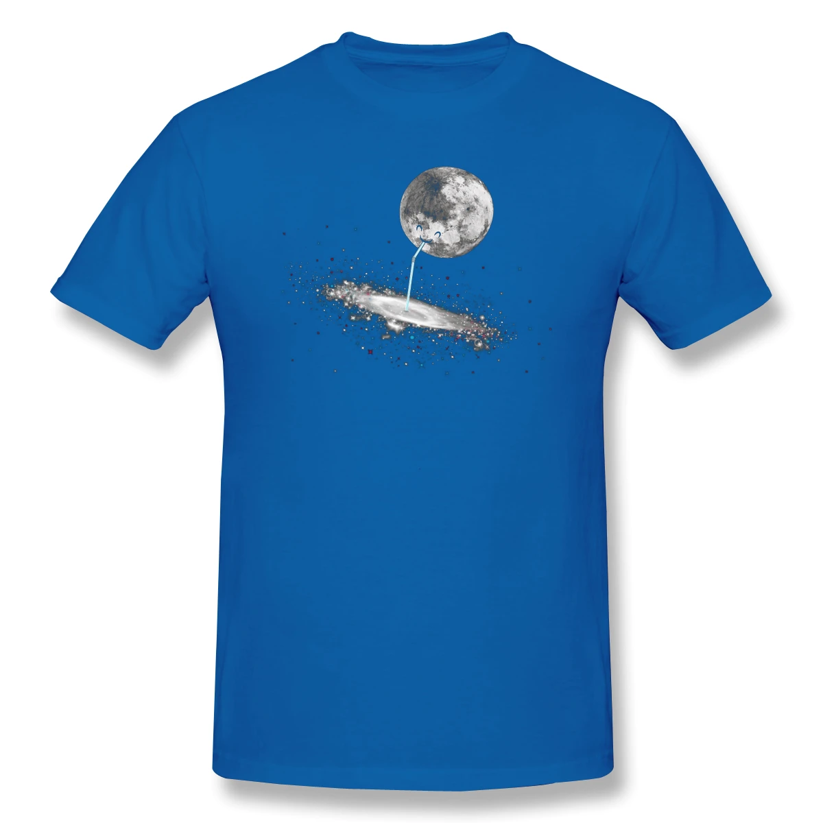 

2021 Summer Black Hole Attracts Planet Pattern Printing Casual Harajuku Men's Oversized T-shirt Loose Simple Short Sleeve