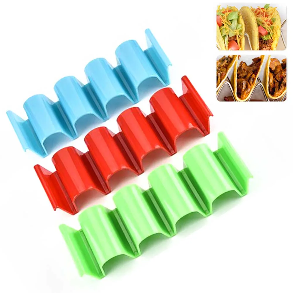 6pcs 4 Components Party Easy Clean Stand Pie Tool PP Home Kitchen Taco Holder Space Saving Picnic Storage Rack Tableware Solid |